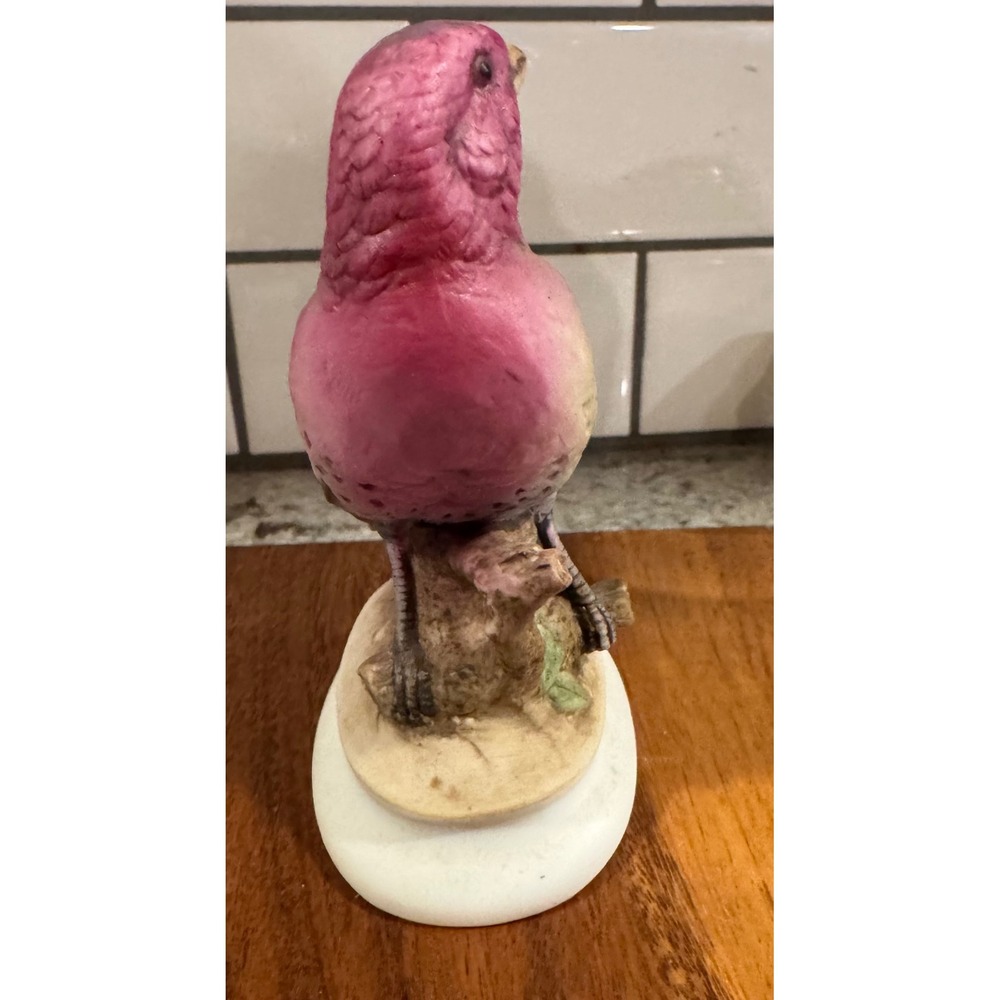 Lefton China House Finch Figurine Hand Painted Porcelain Pink Bird KW4206 - Picture 3 of 8